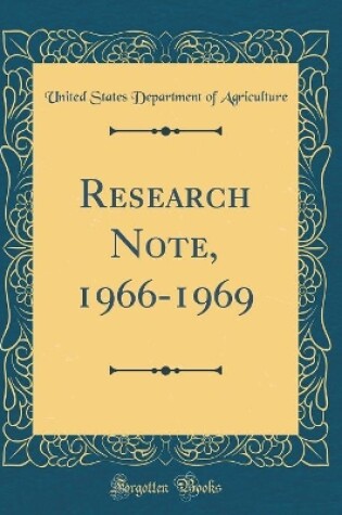 Cover of Research Note, 1966-1969 (Classic Reprint)