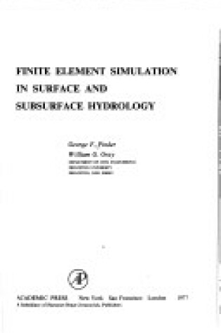 Cover of Finite Element Simulation in Surface and Subsurface Hydrology