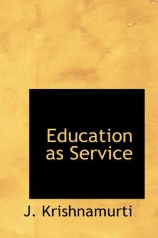 Cover of Education as Service