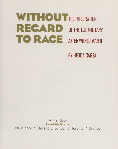 Book cover for Without Regard to Race