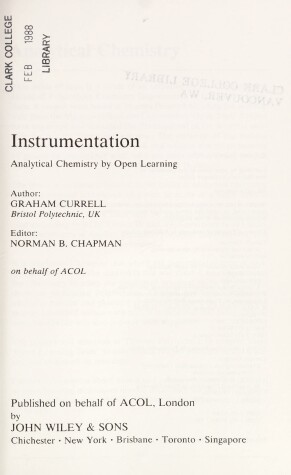 Book cover for Instrumentation