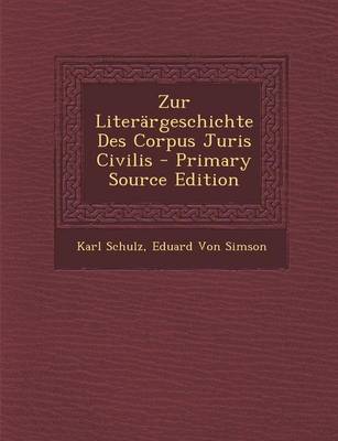 Book cover for Zur Literargeschichte Des Corpus Juris Civilis