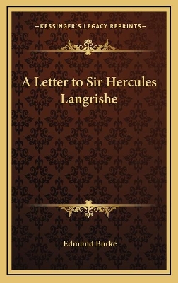 Book cover for A Letter to Sir Hercules Langrishe