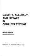 Book cover for Security, Accuracy, and Privacy in Computer Systems