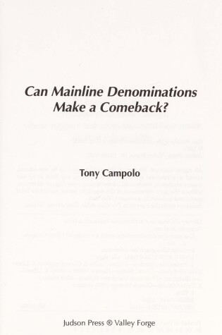 Cover of Can Mainline Denominations Make a Comeback?