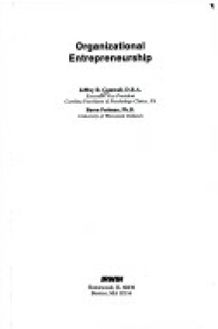 Cover of Organizational Entrepreneurship
