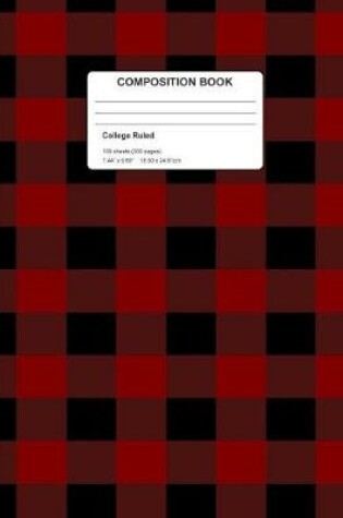Cover of Buffalo Plaid Composition Notebook College Ruled Red and Black