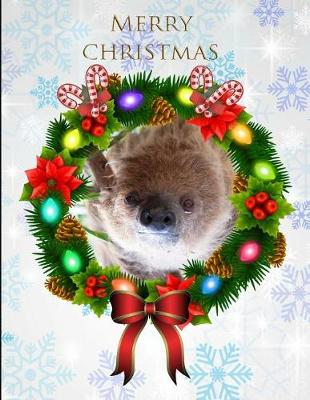 Book cover for Merry Christmas Smiling Sloth Snowflakes Notebook Journal 150 Page College Ruled Pages 8.5 X 11