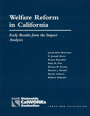 Book cover for Welfare Reform in California