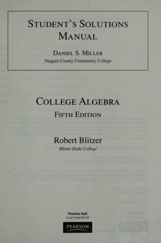 Cover of Student Solutions Manual for College Algebra