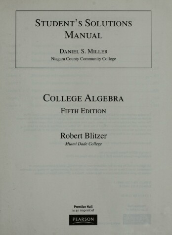 Book cover for Student Solutions Manual for College Algebra