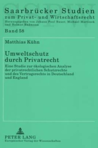 Cover of Umweltschutz Durch Privatrecht