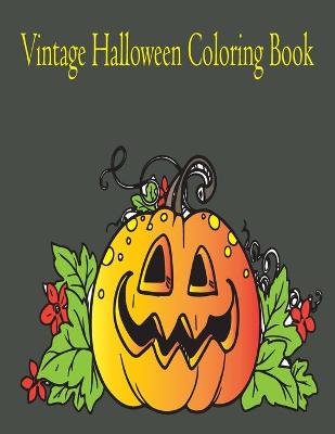 Book cover for vintage halloween coloring book