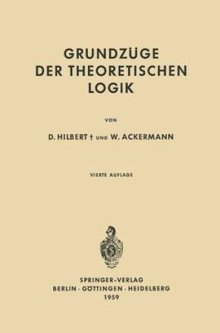 Cover of Grundzuge Der Theoretischen Logik