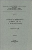 Cover of The Syriac Versions of the De Spiritu Sancto by Basil of Caesarea