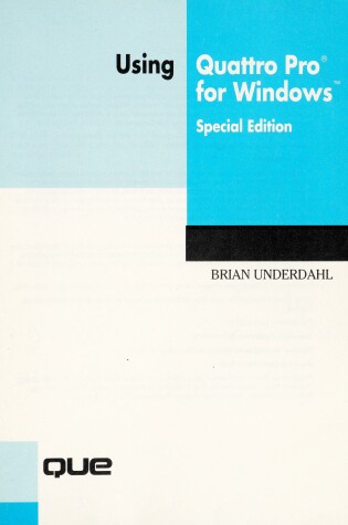 Cover of Using Quattro Pro for Windows