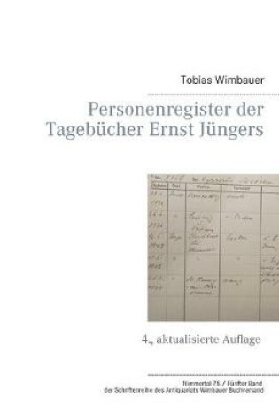 Cover of Personenregister der Tagebücher Ernst Jüngers