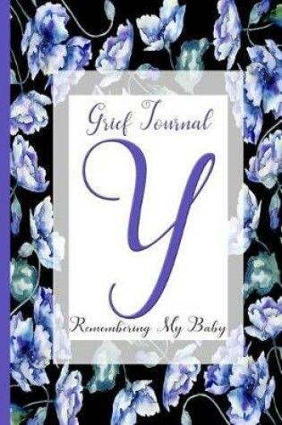 Cover of Blue Watercolor Flowers, Monogram Letter Y