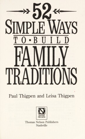 Book cover for 52 Simple Ways to Build Family Traditions