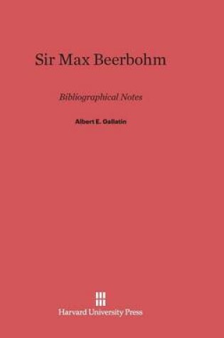 Cover of Sir Max Beerbohm