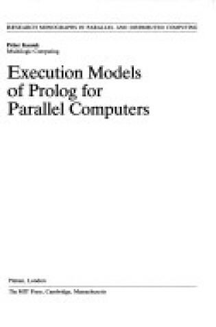 Cover of Kacsuk: Execution Models of Prolog for