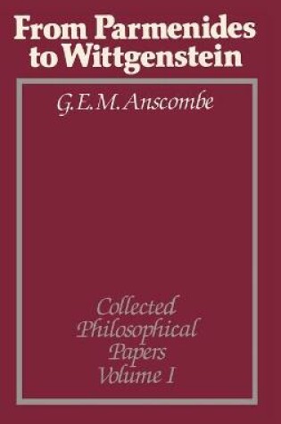 Cover of From Parmenides to Wittgenstein, Volume 1