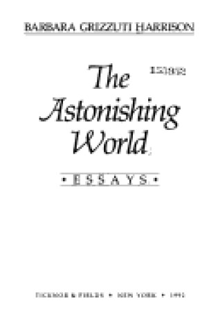 Cover of The Astonishing World