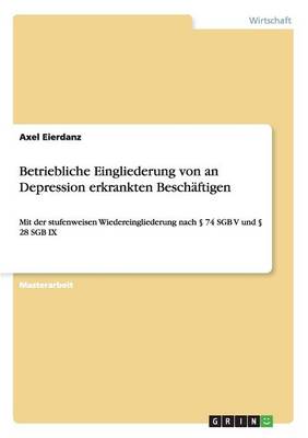 Book cover for Betriebliche Eingliederung von an Depression erkrankten Beschäftigen