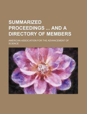 Book cover for Summarized Proceedings and a Directory of Members (Volume 52)