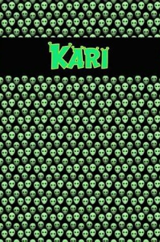 Cover of 120 Page Handwriting Practice Book with Green Alien Cover Kari