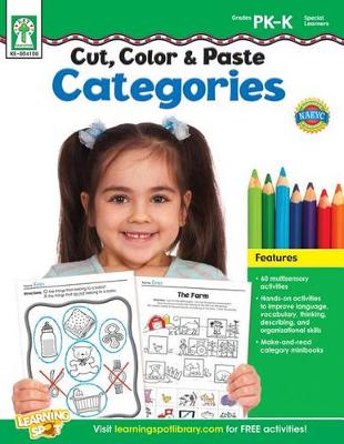Book cover for Cut, Color & Paste Categories, Grades Pk - K