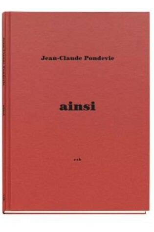 Cover of Jean Claude Pondevie - Ainsi
