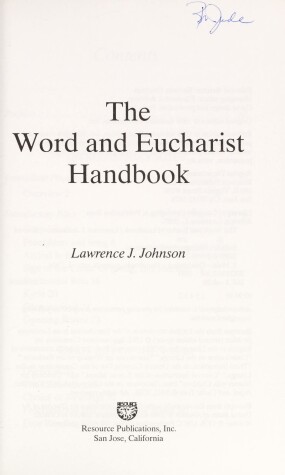 Cover of The Word and Eucharist Handbook