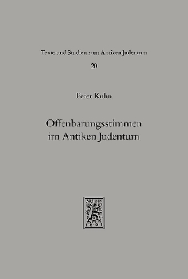 Cover of Offenbarungsstimmen im Antiken Judentum