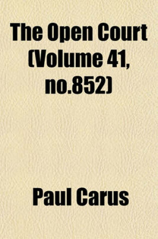 Cover of The Open Court (Volume 41, No.852)