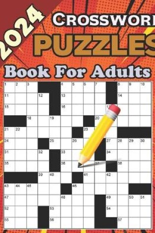 Cover of 2024 Crossword Puzzles Book For Adults