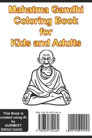 Cover of Mahatma Gandhi Coloring Book for Kids and Adults