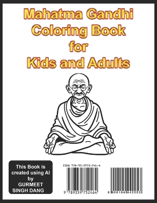 Book cover for Mahatma Gandhi Coloring Book for Kids and Adults