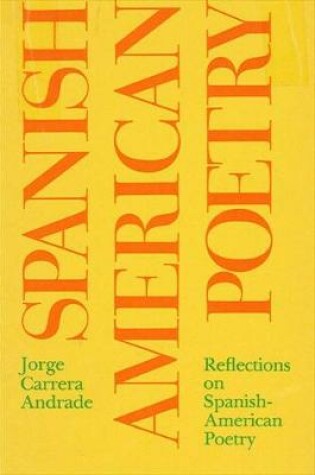 Cover of Reflections on Spanish American Poetry
