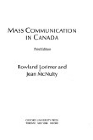 Cover of Mass Communication in Canada