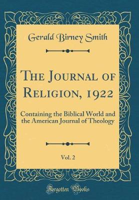 Book cover for The Journal of Religion, 1922, Vol. 2