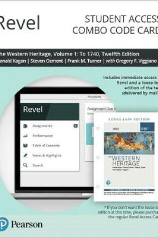 Cover of Revel for the Western Heritage, Volume 1 -- Combo Access Card