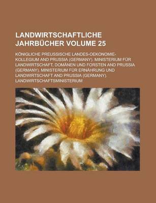 Book cover for Landwirtschaftliche Jahrbucher Volume 25