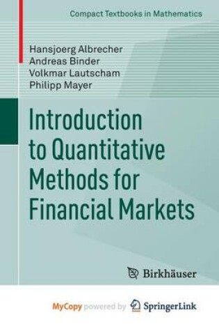 Cover of Introduction to Quantitative Methods for Financial Markets