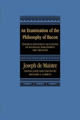 Book cover for An Examination of the Philosophy of Bacon