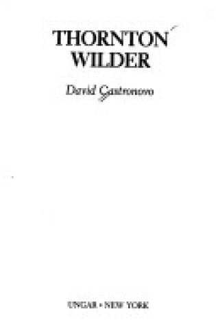 Cover of Thornton Wilder