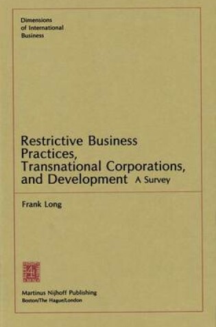 Cover of Restrictive Business Practices, Transnational Corporations, and Development