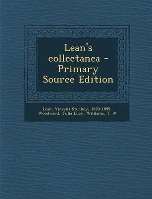 Book cover for Lean's Collectanea - Primary Source Edition