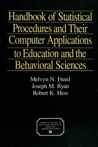 Cover of Handbook of Statistical Procedures and Their Computer Applications to Education and The...