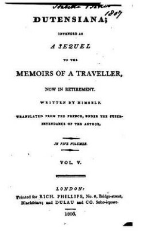 Cover of Memoirs of a Traveller, Now in Retirement - Vol. V